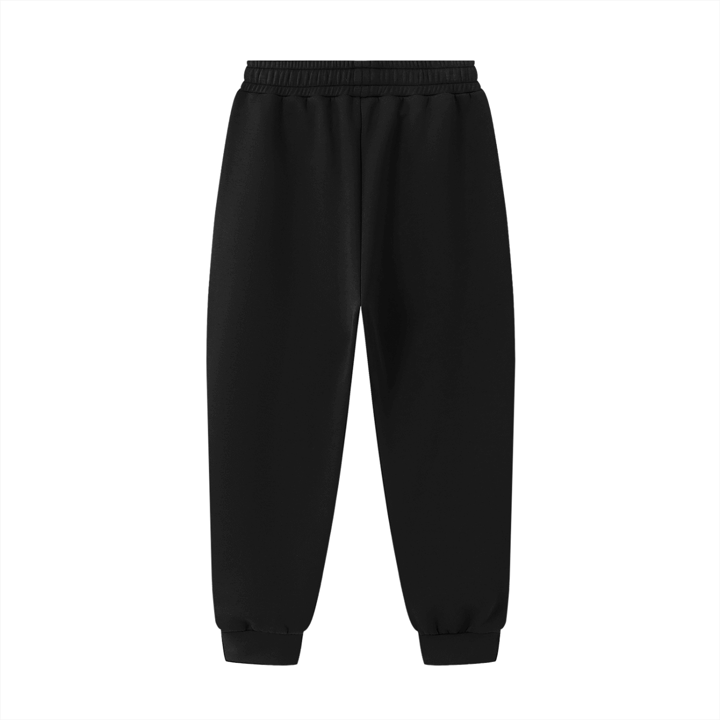 Urbanova Noir Essential Joggers in black, unisex, regular fit made of cotton blend with elastic waistband.