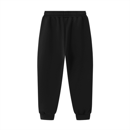 Urbanova Noir Essential Joggers in black, unisex, regular fit made of cotton blend with elastic waistband.