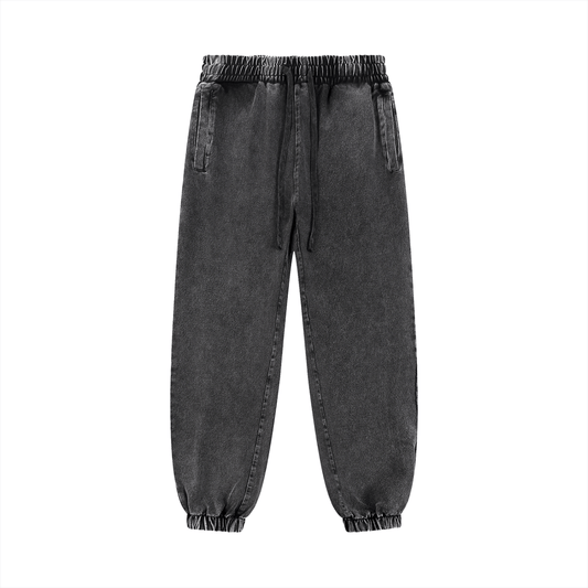 Urbanova- snow washed Joggers with a vintage finish, designed for street comfort and everyday style.