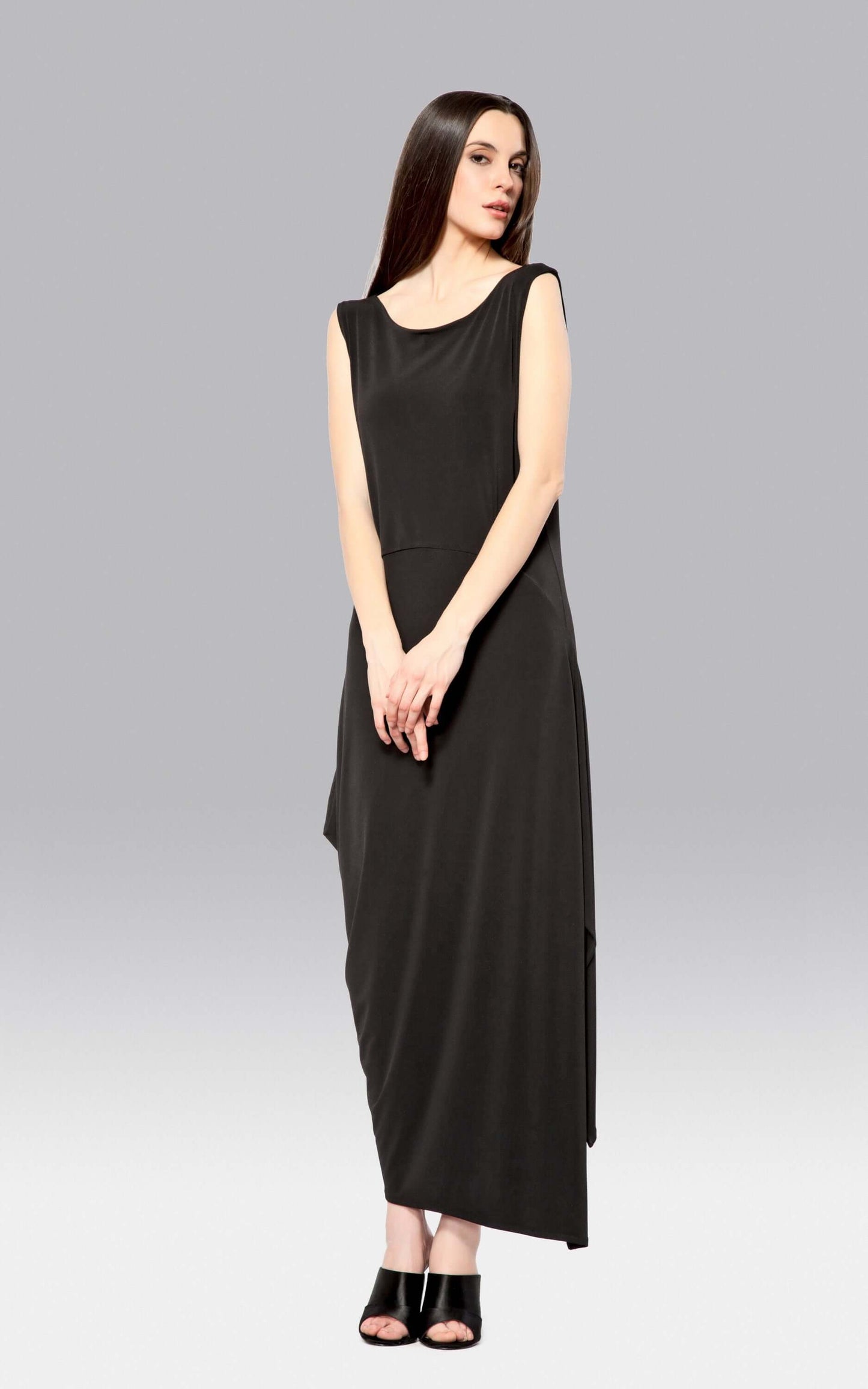 Code Vitesse Angled Dress - Asymmetric Hem Double Layer Bodycon