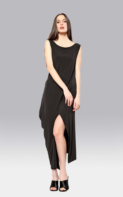 Code Vitesse Angled Dress - Asymmetric Hem Double Layer Bodycon
