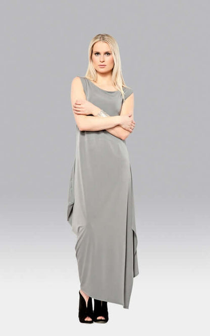 Code Vitesse Angled Dress - Asymmetric Hem Double Layer Bodycon