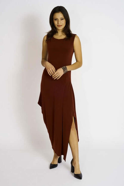 Code Vitesse Angled Dress - Asymmetric Hem Double Layer Bodycon