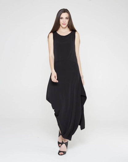 Code Vitesse Angled Dress - Asymmetric Hem Double Layer Bodycon