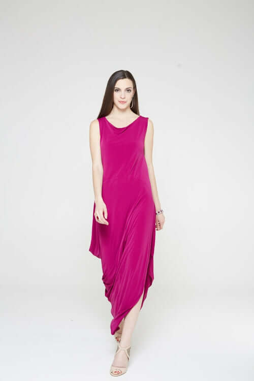 Code Vitesse Angled Dress - Asymmetric Hem Double Layer Bodycon