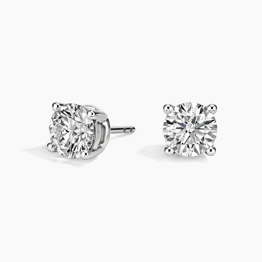 1ctw Lab Diamond Stud Earrings - Round Cut IGI Certified VS DEF