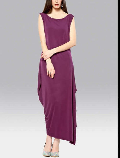 Code Vitesse Angled Dress - Asymmetric Hem Double Layer Bodycon