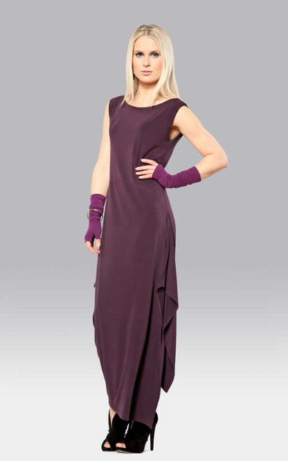 Code Vitesse Angled Dress - Asymmetric Hem Double Layer Bodycon