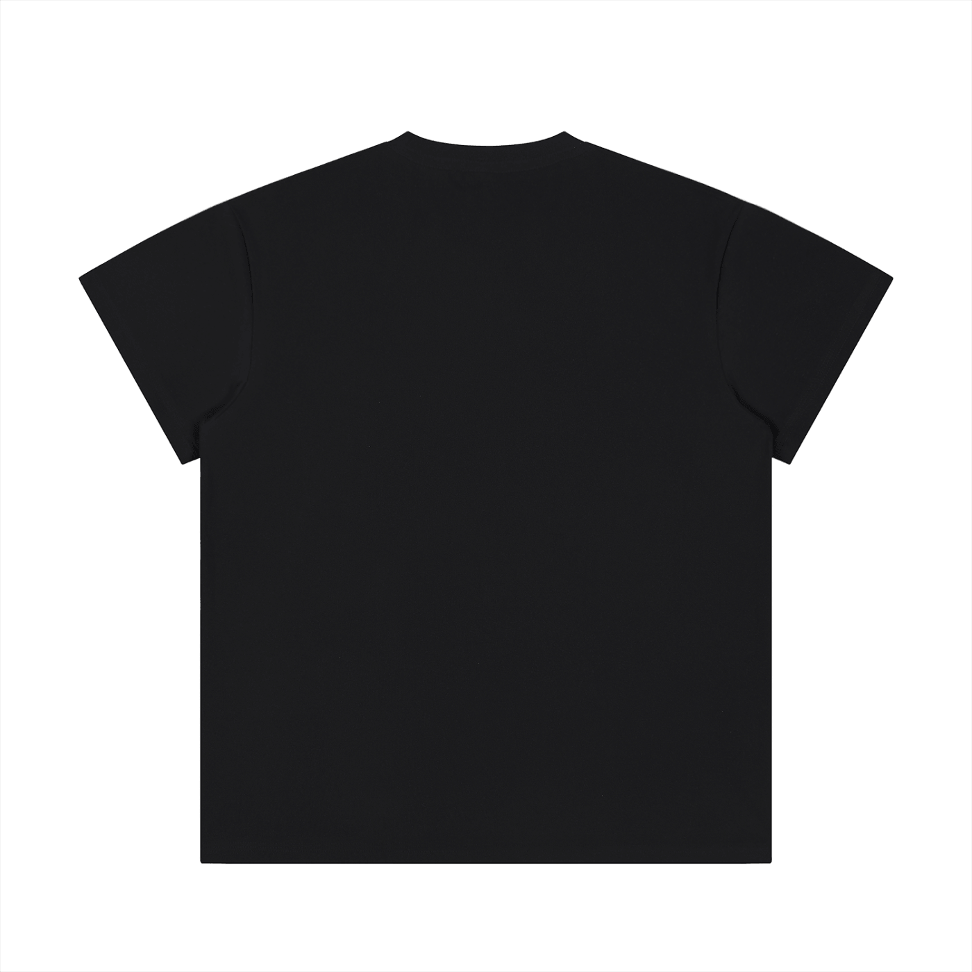Back view of a Lightweight Cotton Classic Fit T-Shirt in black, featuring a regular fit design.