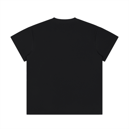 Back view of a Lightweight Cotton Classic Fit T-Shirt in black, featuring a regular fit design.