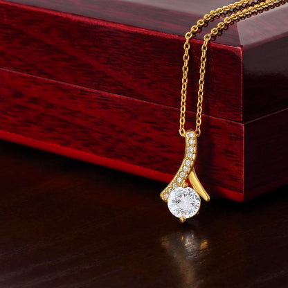 Forever Curve Love Necklace featuring a sparkling cubic zirconia, symbolizing infinite love.