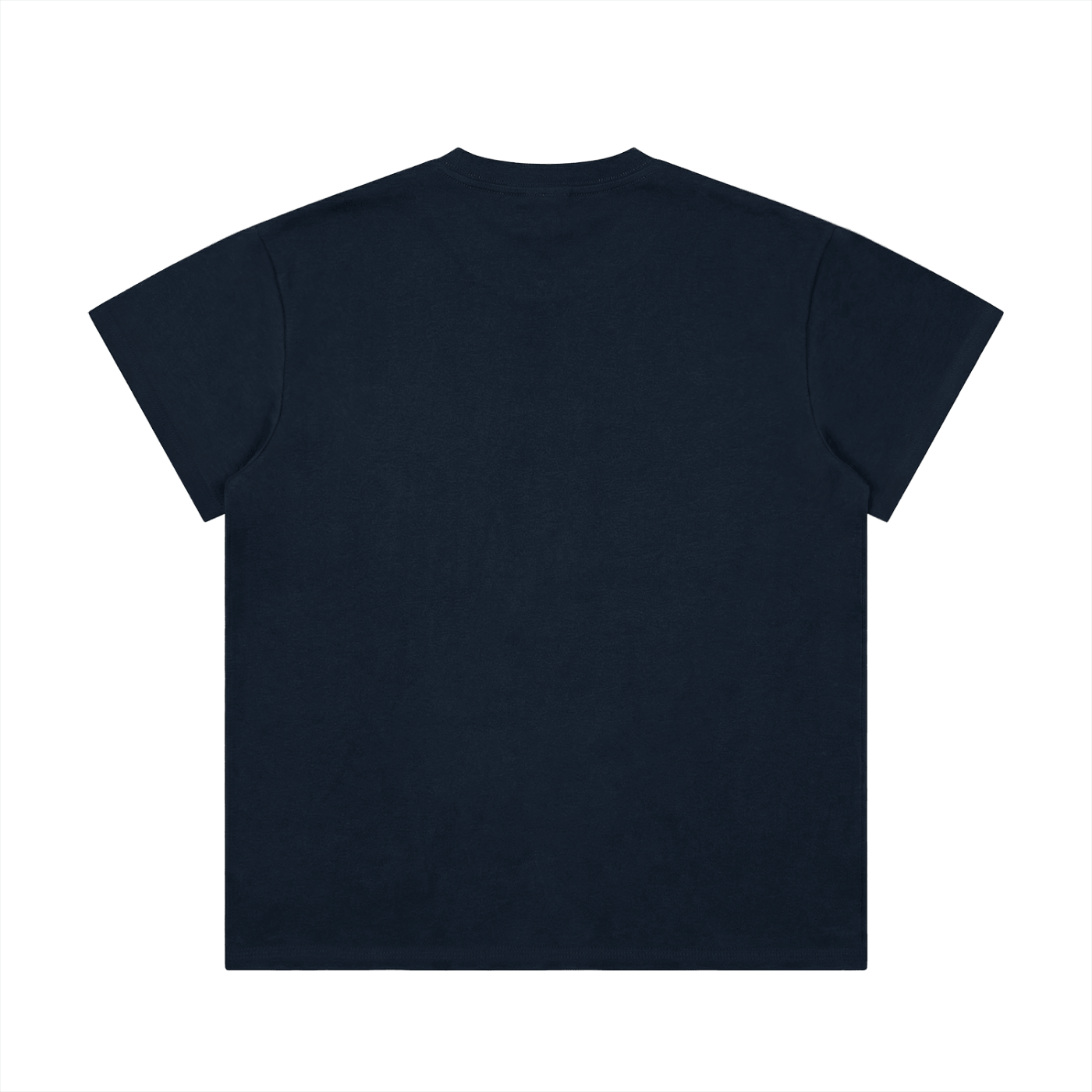 Lightweight Cotton Classic Fit T-Shirt in navy blue, showcasing the back view and loose, casual design.