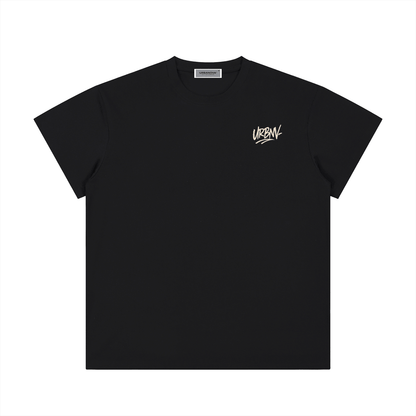 Lightweight Cotton Classic Fit T-Shirt in black with Urban logo, unisex style, casual daily wear.