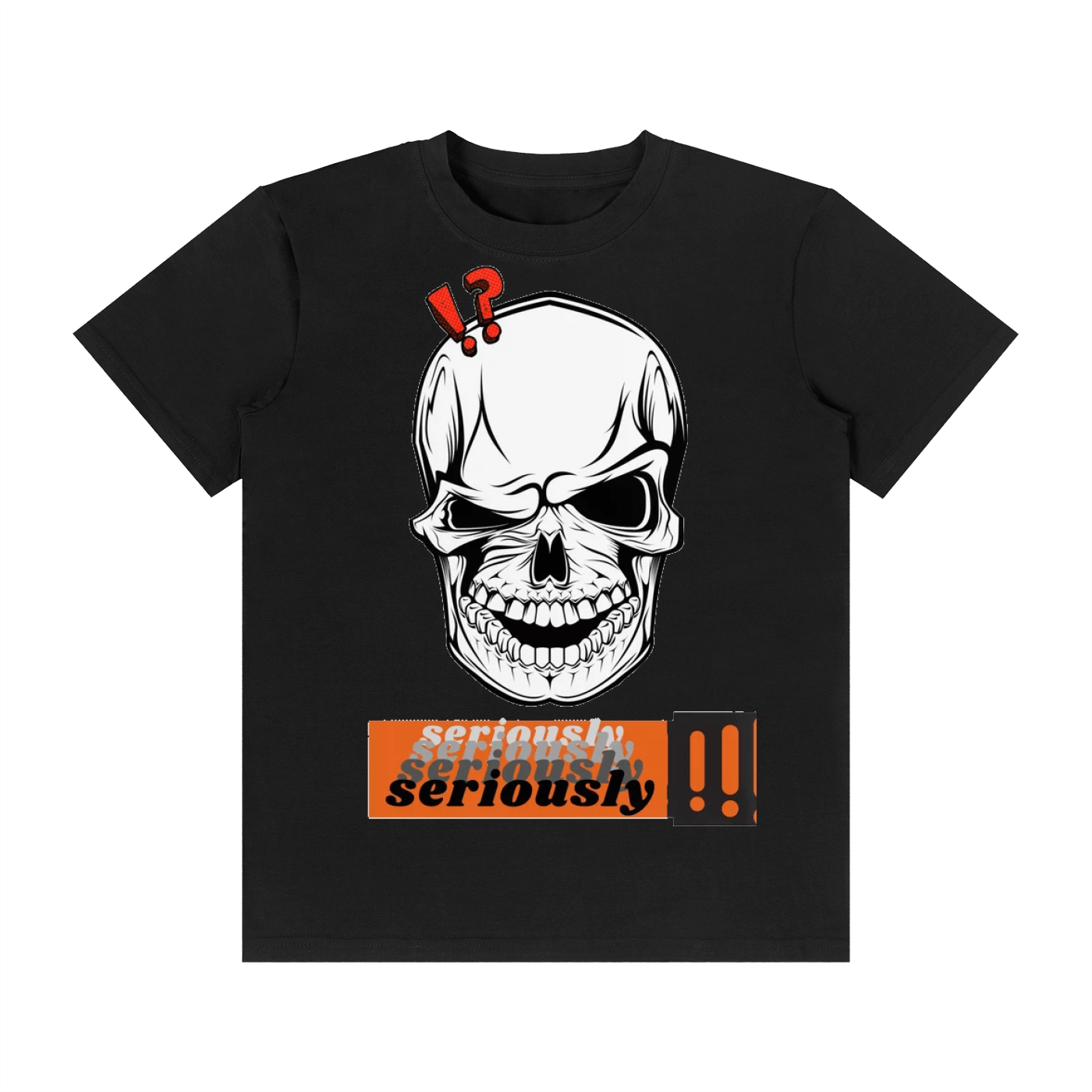 Urbanova Essential Crew Tee featuring a bold skull graphic and text design, perfect for casual streetwear style.