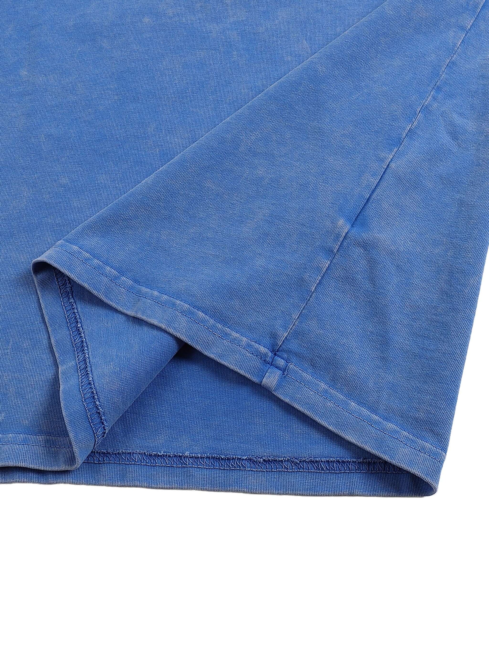 Urbanova-Washed cotton T-Shirt close-up showing the hem detail and vintage wash finish for stylish streetwear.
