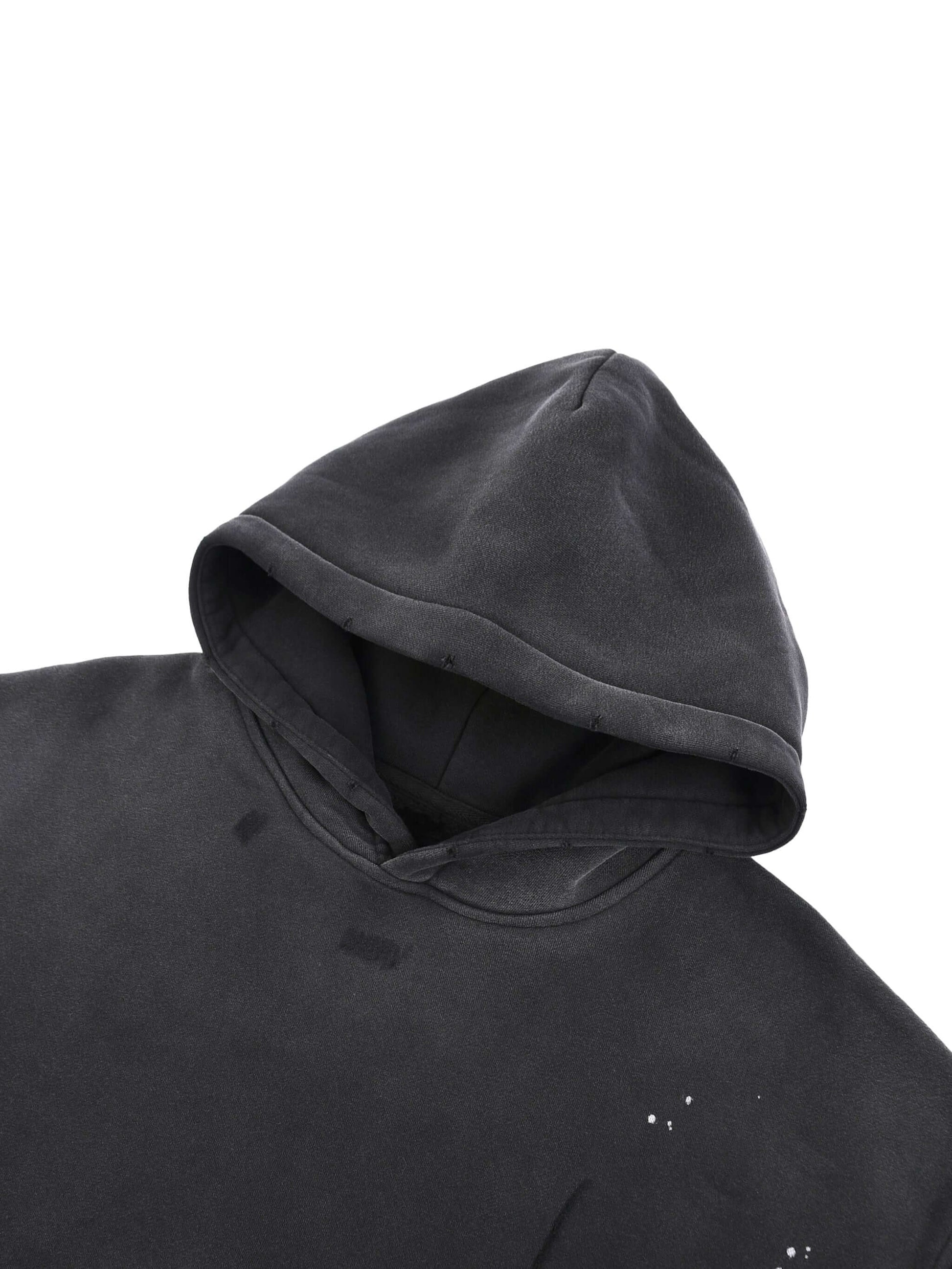 URBANOVA-Acid Washed Fleece Hoodie featuring vintage wash and relaxed oversized fit.