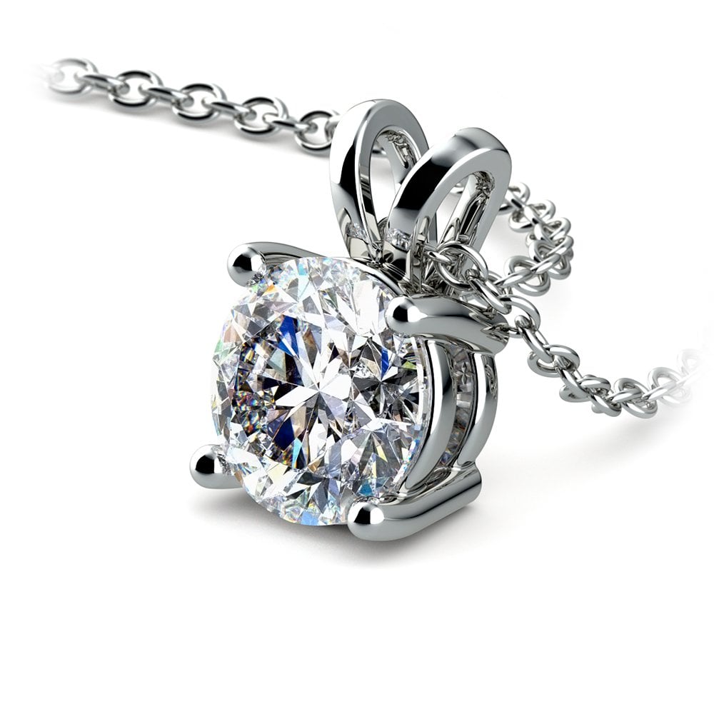 Diamond necklace on a white background