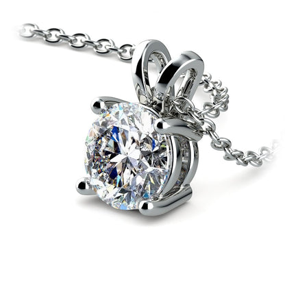 Diamond necklace on a white background