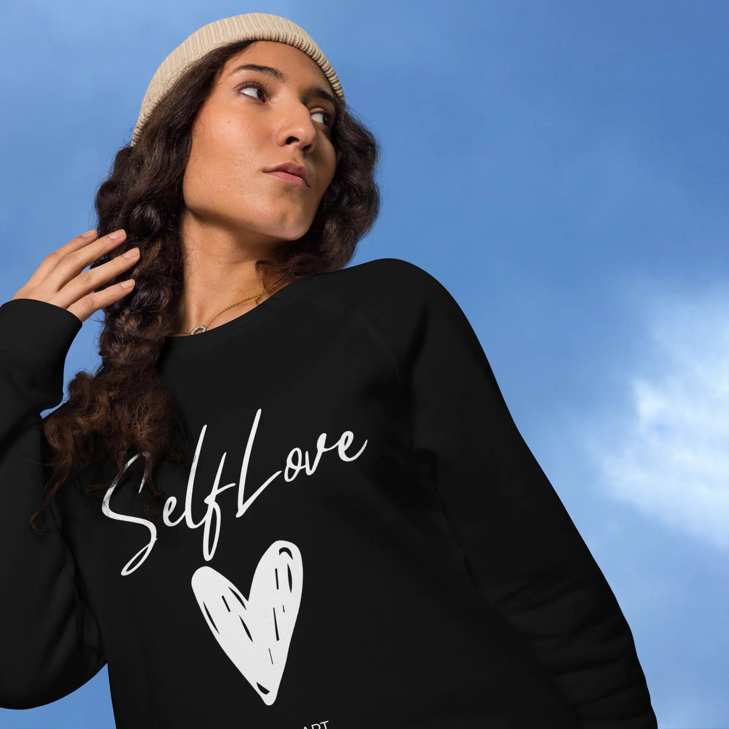 SELF LOVE Organic Raglan Sweatshirt - Unisex Eco-Friendly | URBANOVA