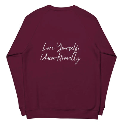 SELF LOVE Organic Raglan Sweatshirt - Unisex Eco-Friendly | URBANOVA