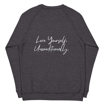 SELF LOVE Organic Raglan Sweatshirt - Unisex Eco-Friendly | URBANOVA